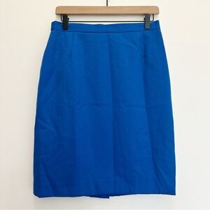 Escada Vintage 100% Wool Knee Length Pencil Skirt Blue Medium 40 Margaretha Ley
